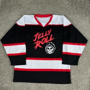 Jelly Roll Hockey Jersey Mens Large Black Red Grim Reaper Bubba #41 Shirt